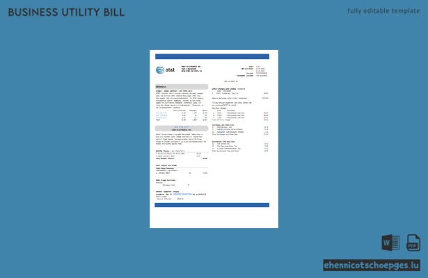 Geschäftskundenrechnung des Telekommunikationsunternehmens AT&T in Texas, Beispielseite 2